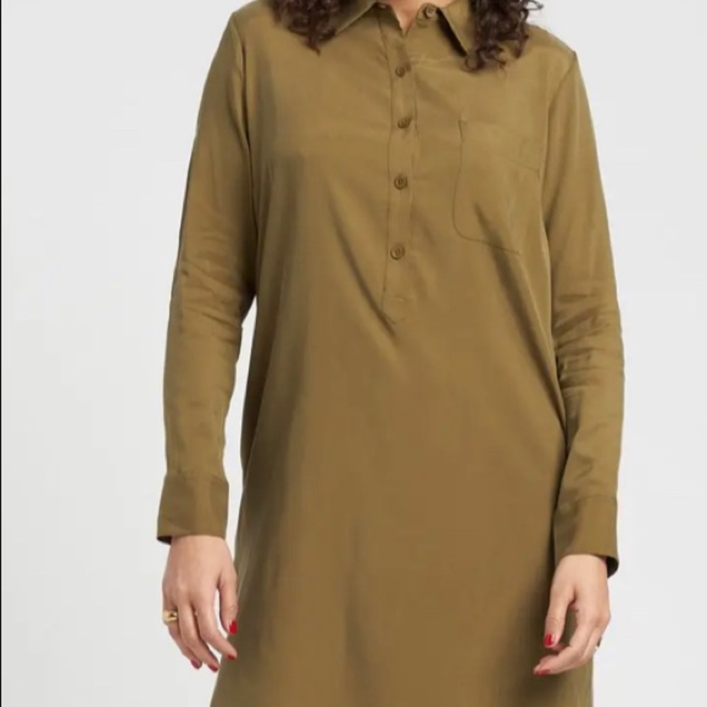 Universal Standard Cupro Rubicon Shirt Dress